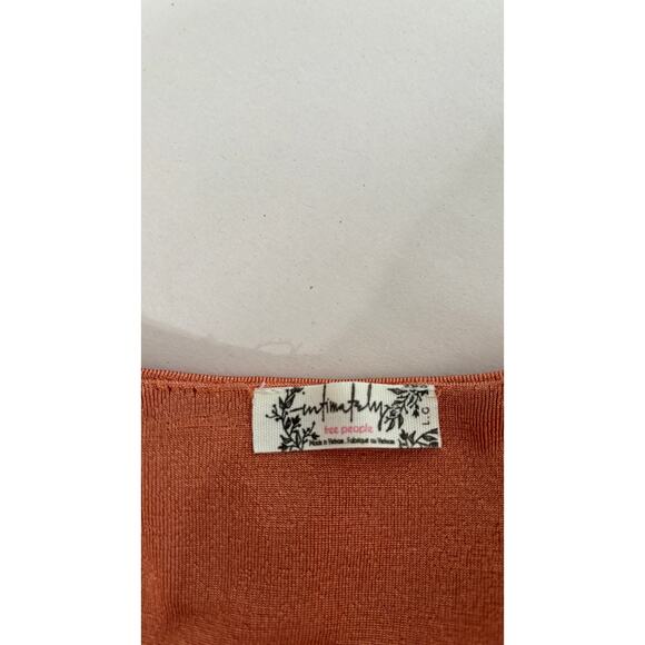 Intimately Free People Long Sleeve Turnt Bodysuit V Neck Size Large Ginger Spice - Picture 10 of 13